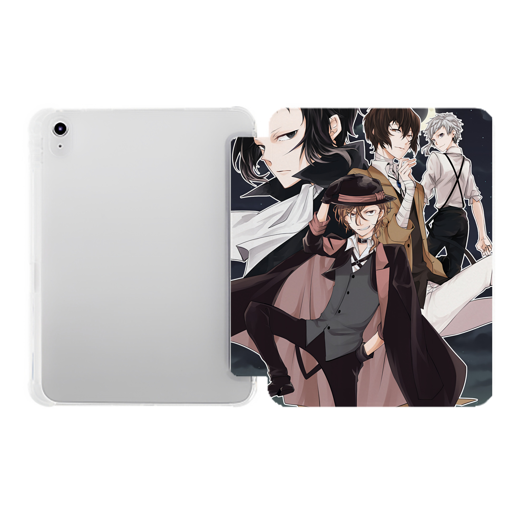 （画像用） 文豪ストレイドッグス Bungo Stray Dogs IPad ケース ペン収納付き 三つ折りスタンド PUレザー×シリコン 対応機種9.5/10.5/10.9インチ